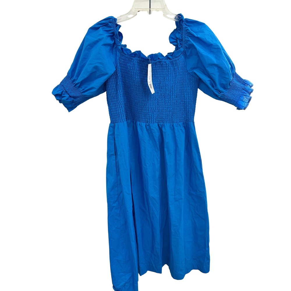 Crown & Ivy Square Neck Smocked Puff Sleeve Midi Dress Size L